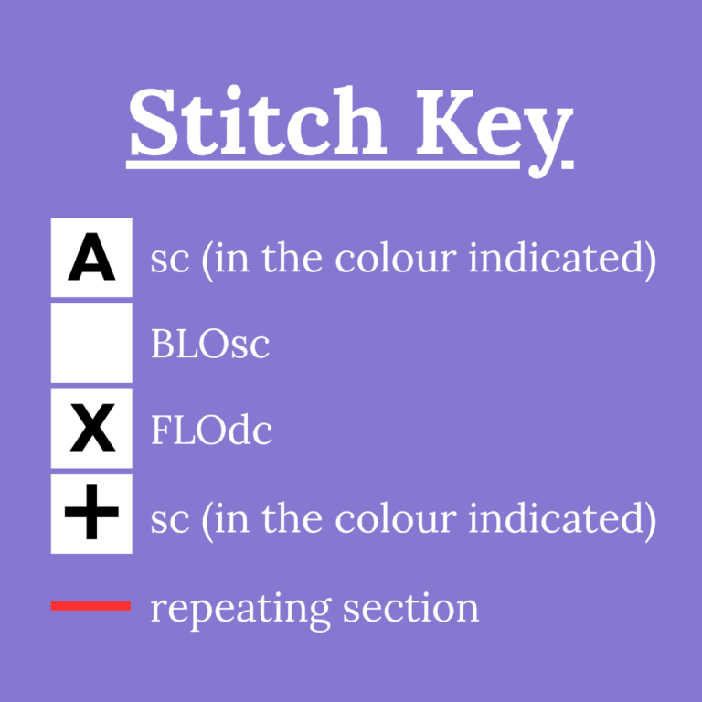 Crochet stitch key symbols