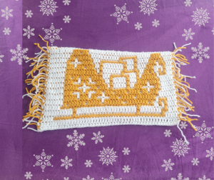 Crochet Christmas Sleigh Mat