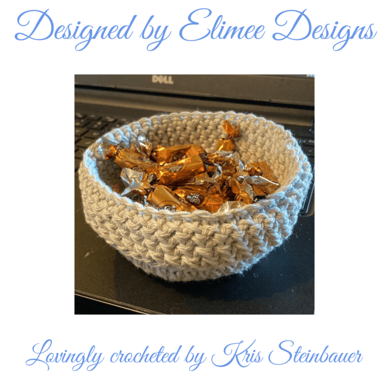 Crocheted basket filled candy