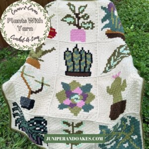 C2C crochet plant blanket