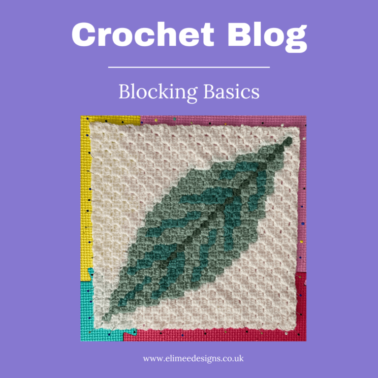 Crochet leaf square blocking