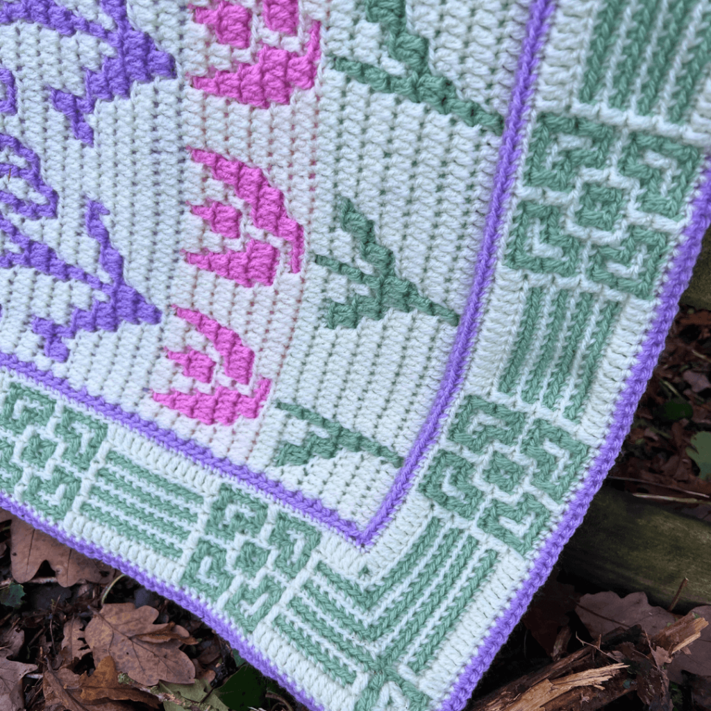 Mosaic crochet blanket floral pattern