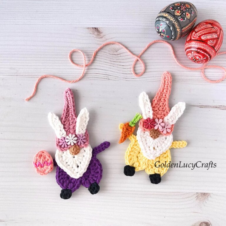Crocheted Easter bunny gnomes