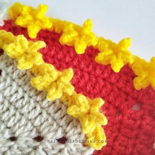 Yellow crochet star border