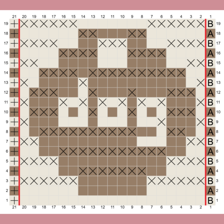Dog face knitting chart
