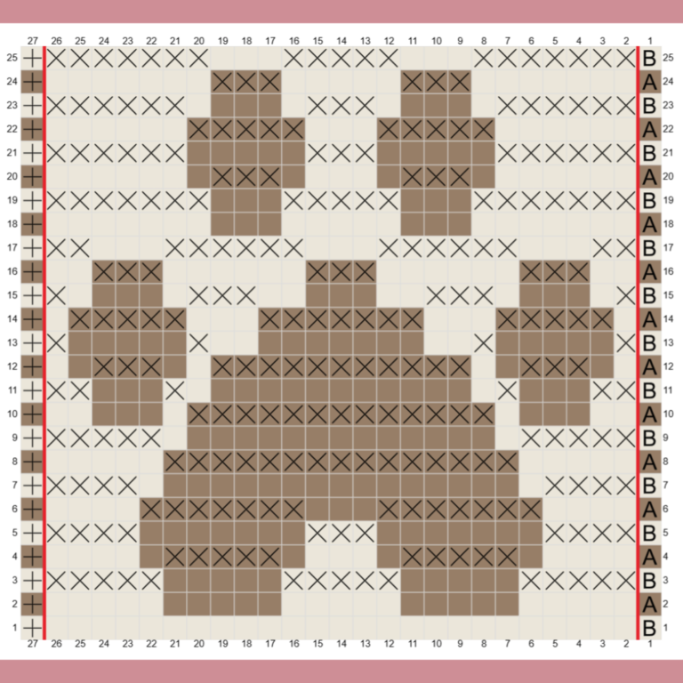 Paw print crochet chart