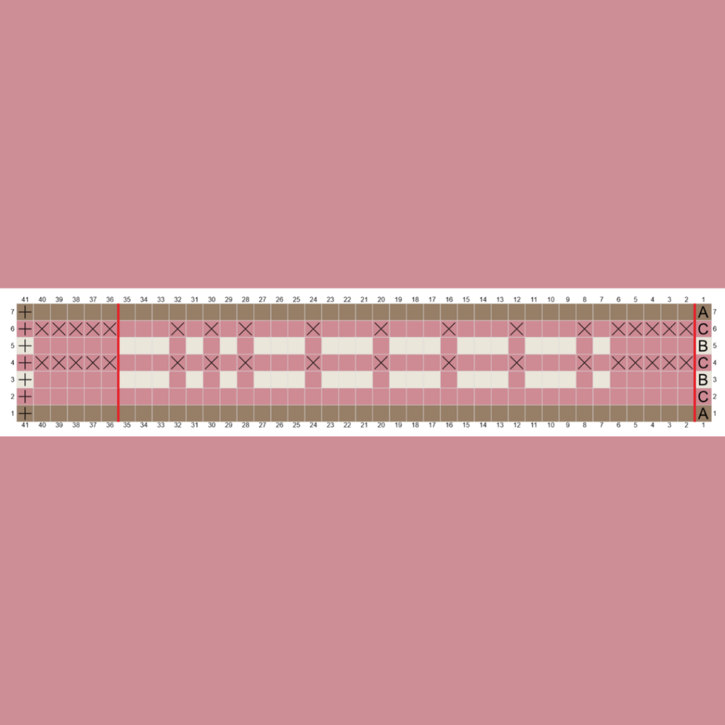 Pink geometric knitting chart