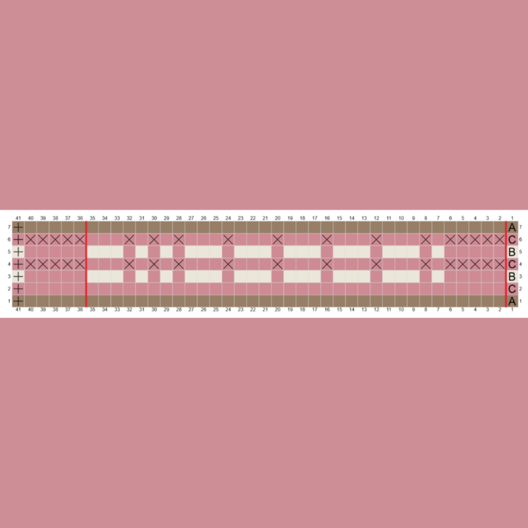 Pink geometric knitting chart