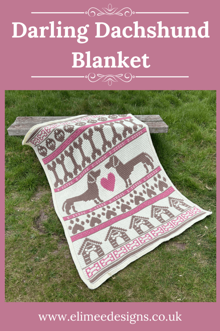 Crochet dachshund dog blanket