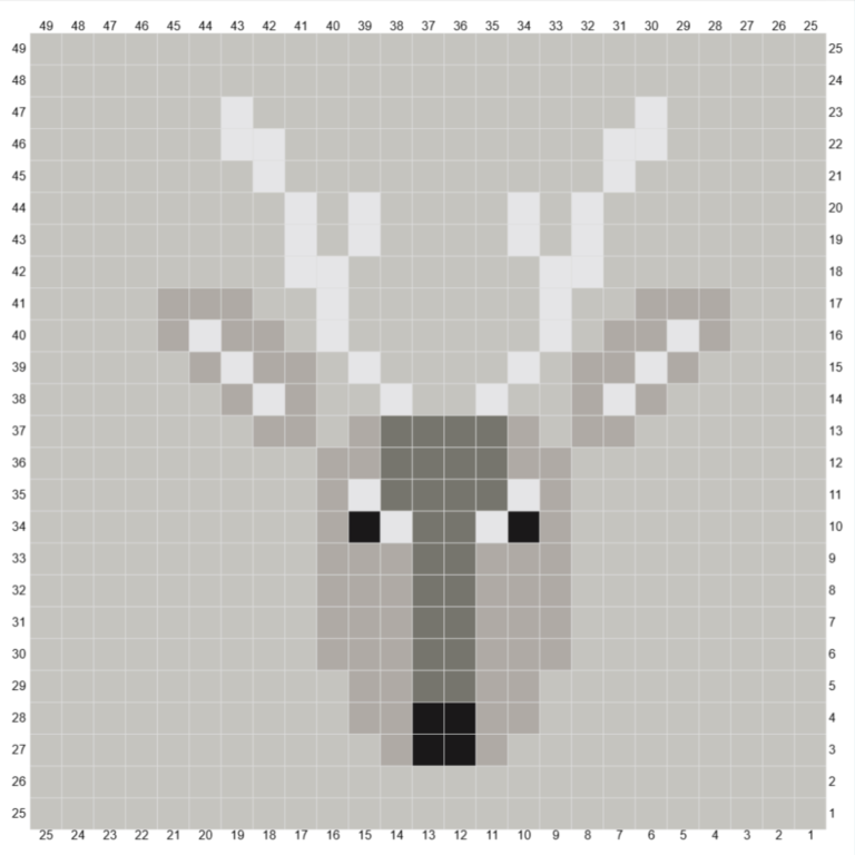 Grey deer head pattern