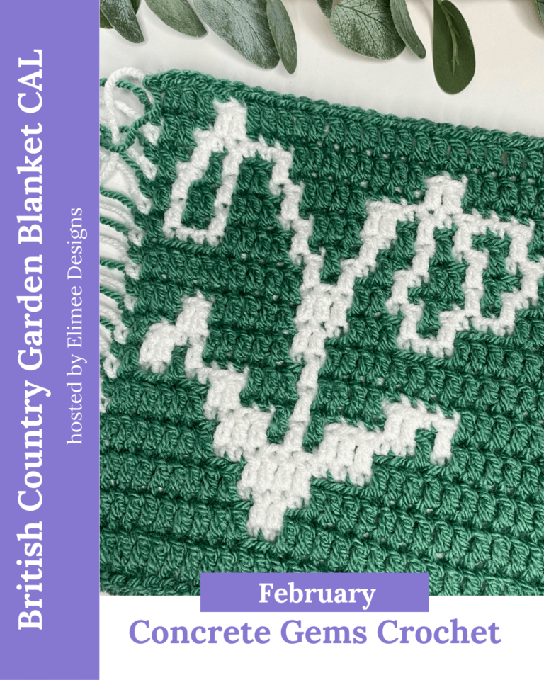 Green white mosaic crochet