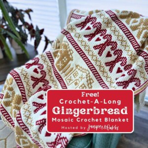 Gingerbread mosaic crochet blanket
