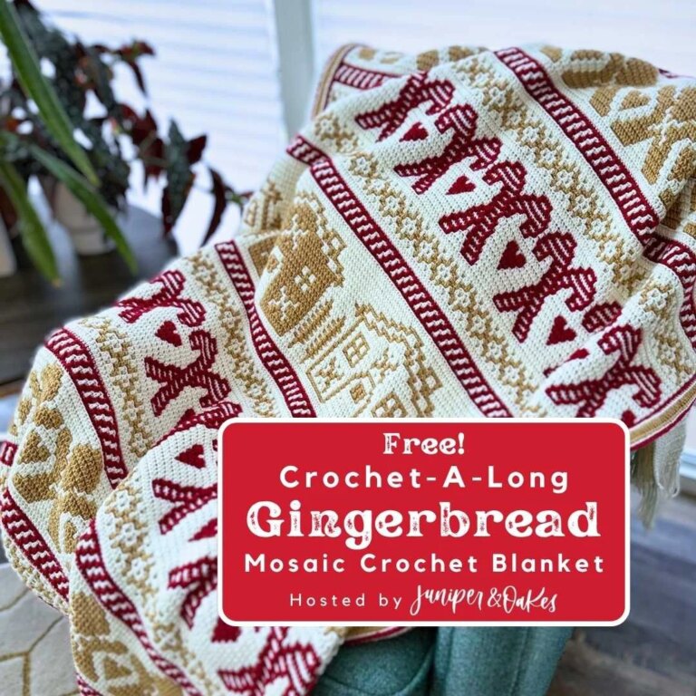 Gingerbread mosaic crochet blanket