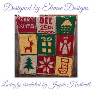 Christmas themed crochet blanket