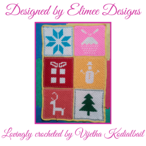 Festive handmade crochet blanket