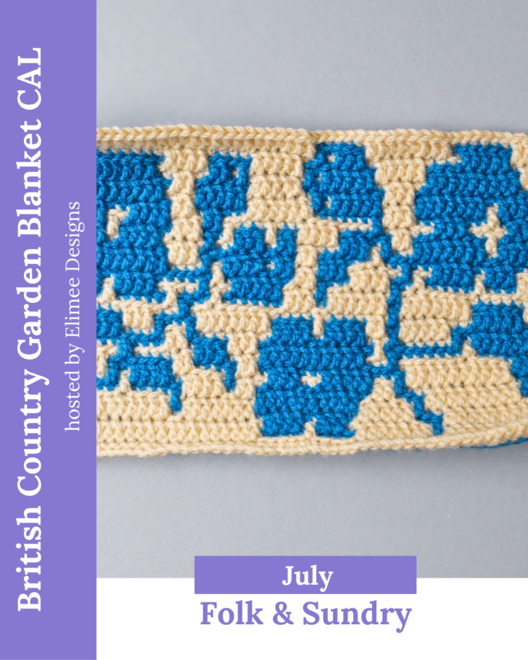 Crochet blue floral pattern