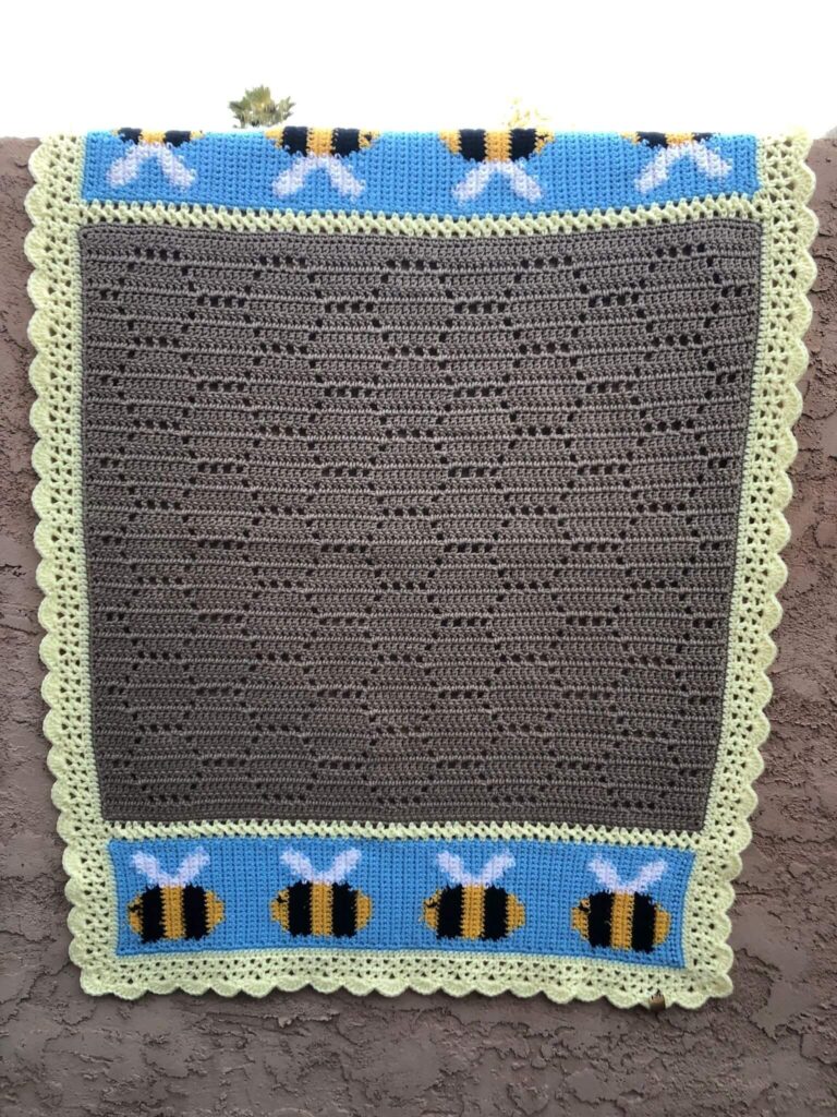 Crochet bee baby blanket