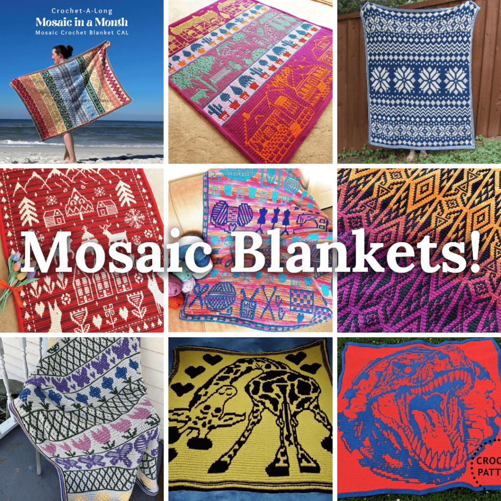 Diverse mosaic crochet blankets