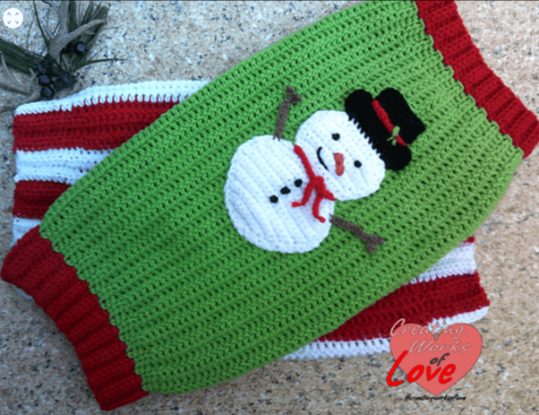 Crochet snowman Christmas blanket