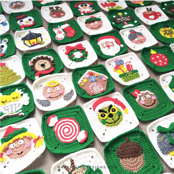 Christmas crochet granny squares