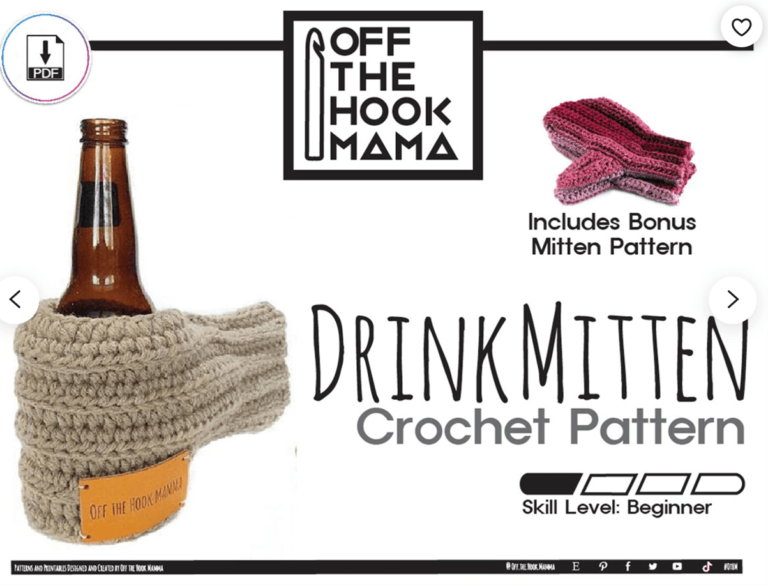 Crochet Drink Mitten Pattern
