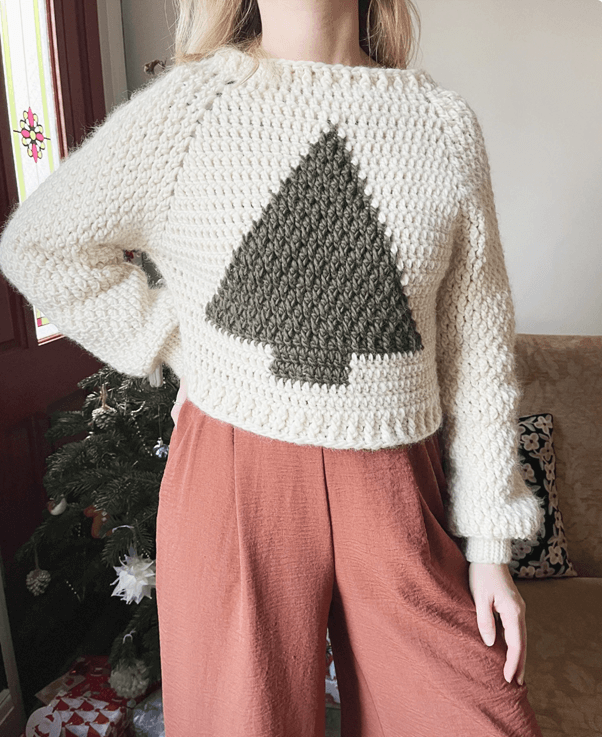 Crochet Christmas tree sweater