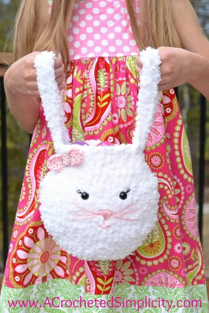 Crochet bunny Easter bag