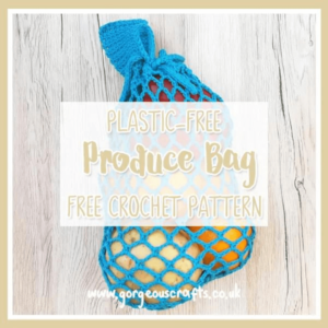 Blue crochet produce bag