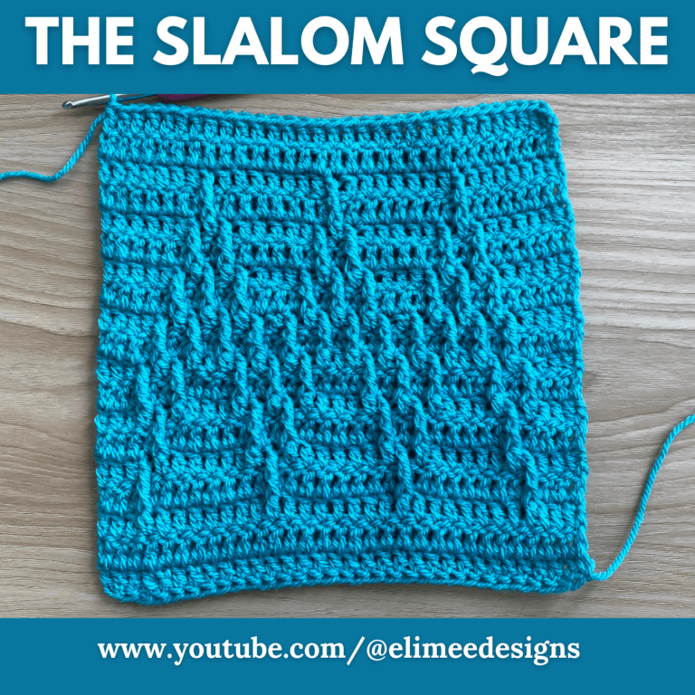 Teal crochet slalom square