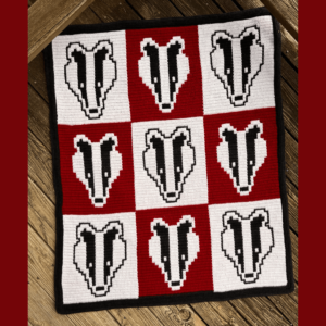 Handmade badger crochet blanket