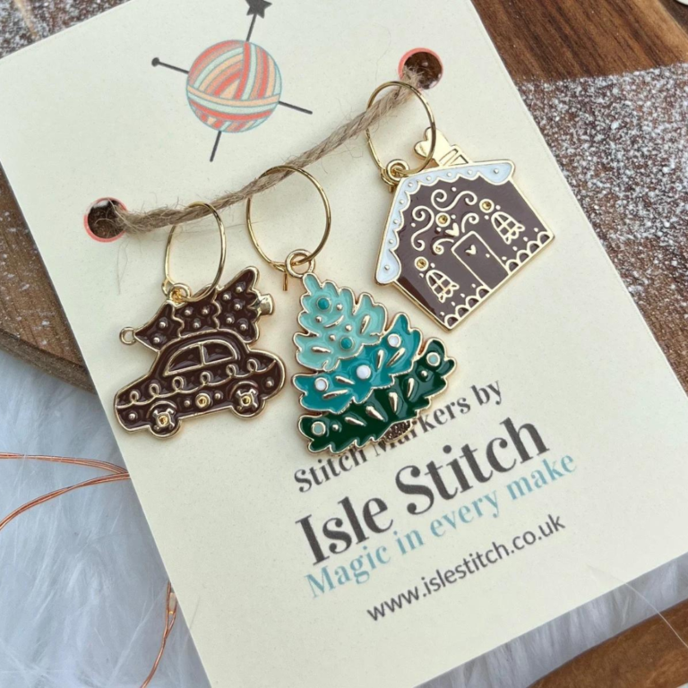 Christmas enamel stitch markers