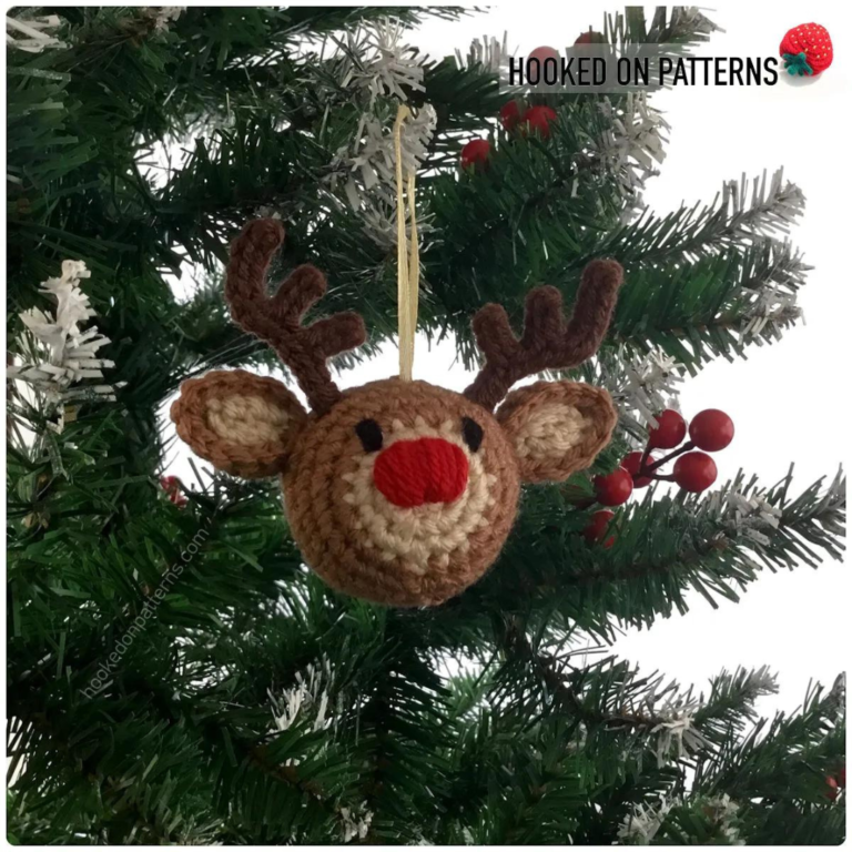 Crochet Rudolph reindeer ornament