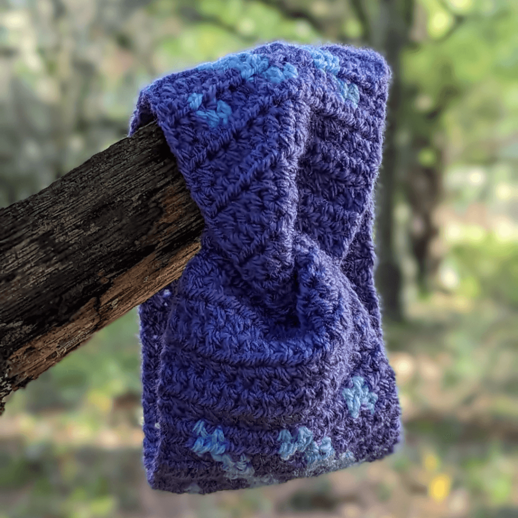 Textured blue crochet wrap