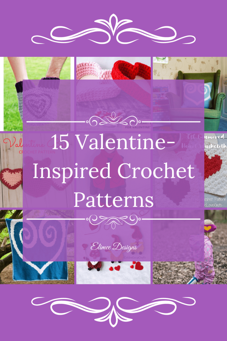 15 Valentine crochet patterns collage