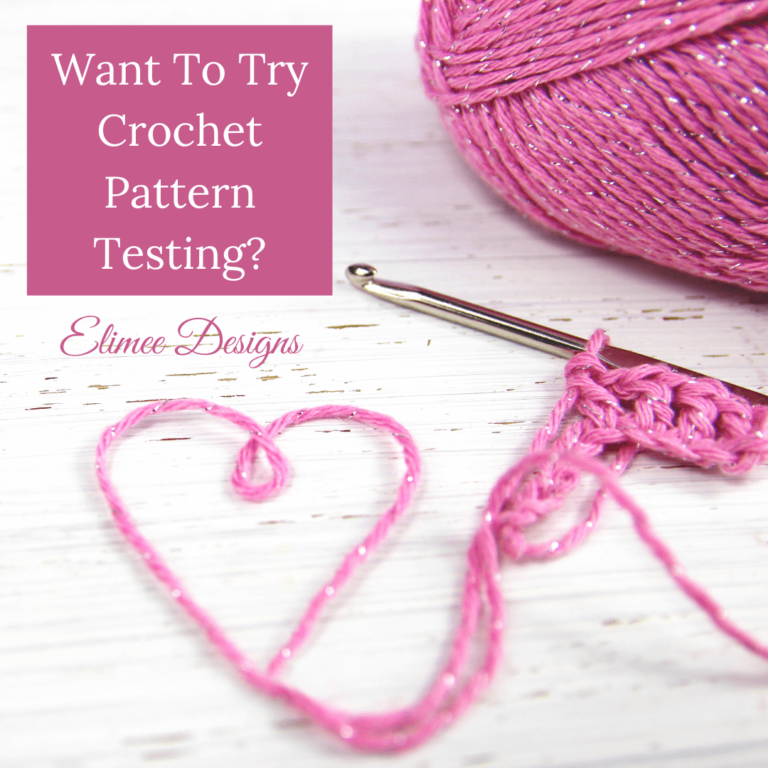 Pink crochet yarn heart