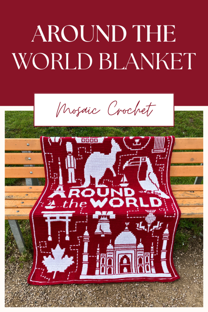 Global landmarks crochet blanket