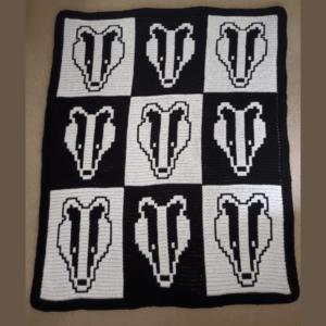 Black white badger blanket