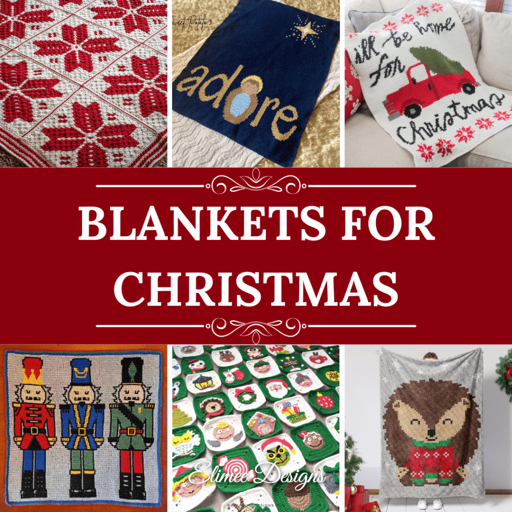 Christmas themed blankets collage