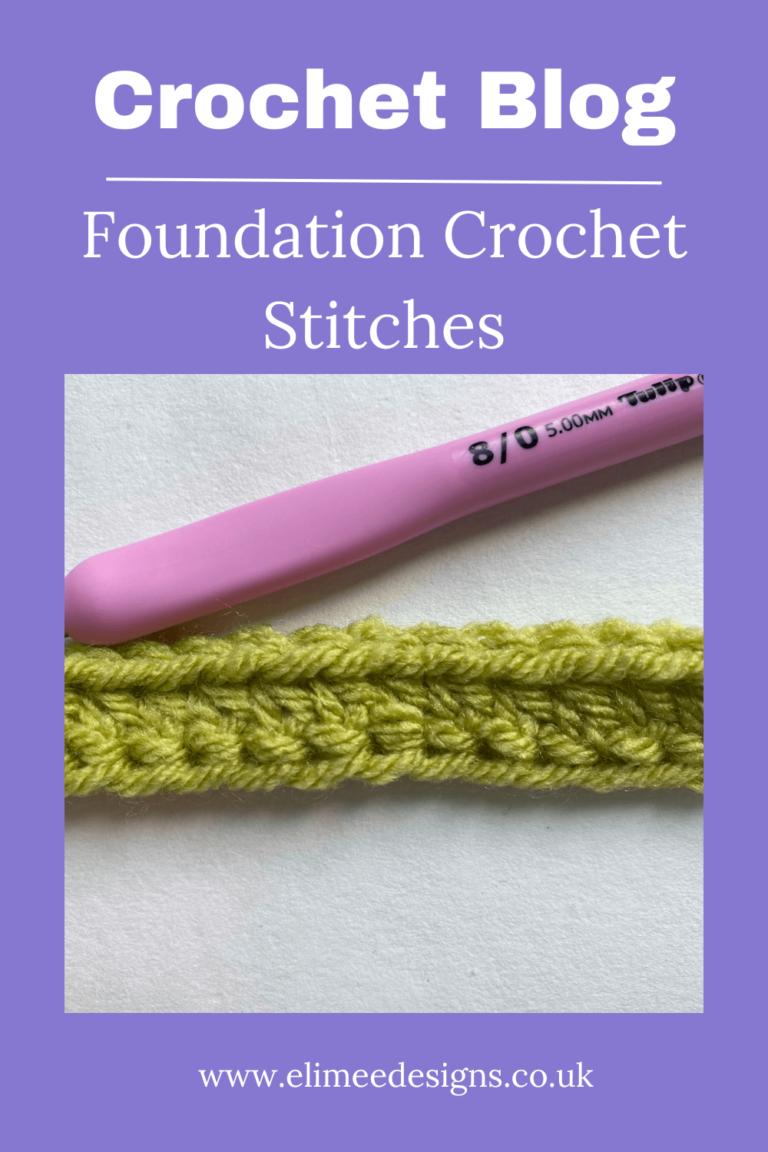 Green crochet foundation stitches