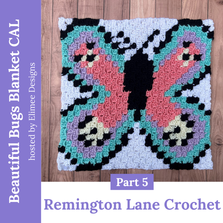 Crochet butterfly blanket square