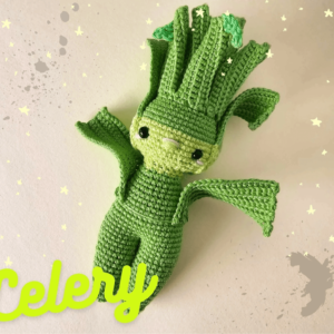 Crocheted celery plushie
