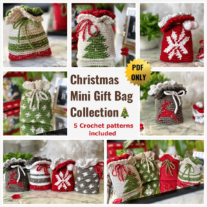 Christmas crochet gift bags