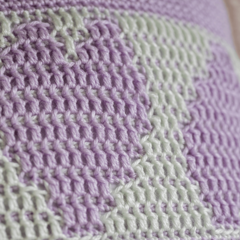 Lavender mint crochet texture