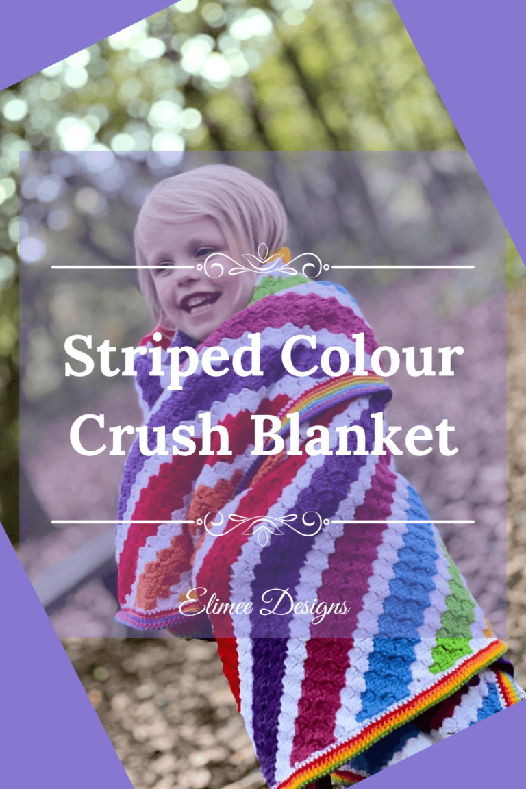 Happy child colorful crochet blanket