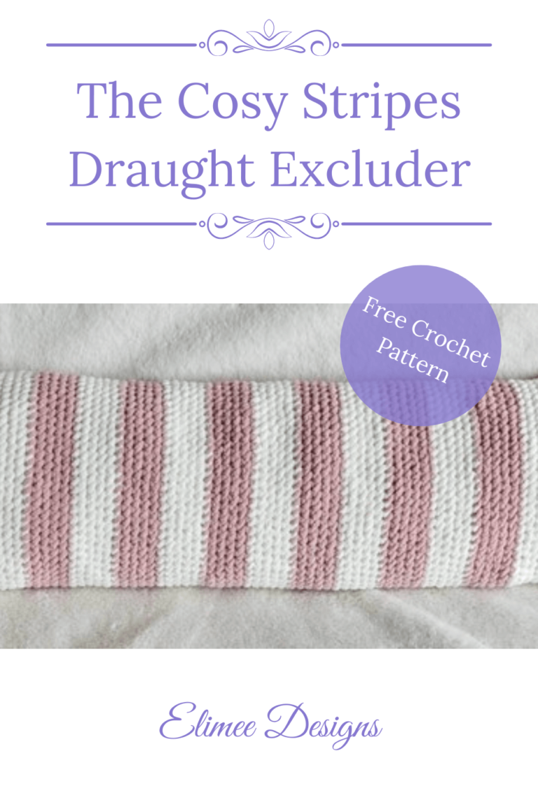 Cosy striped crochet draught excluder