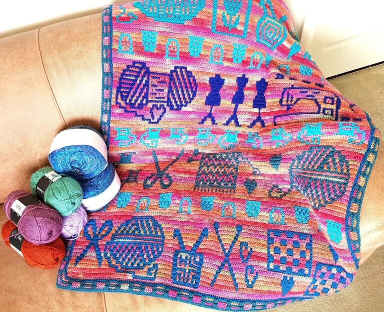 Colorful craft crochet blanket yarn