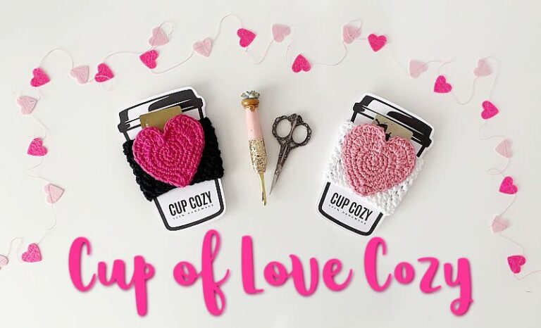 Crochet heart cup cozies