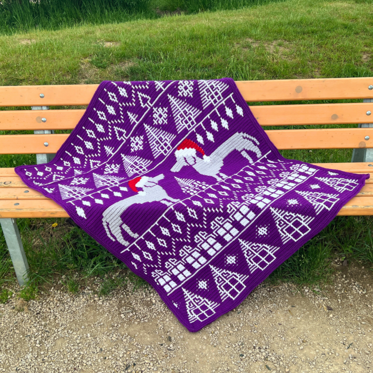 Crochet Dachshund Christmas Blanket
