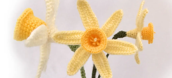 Crocheted daffodils