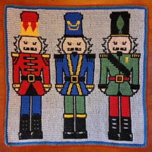 Crochet nutcracker soldier blanket